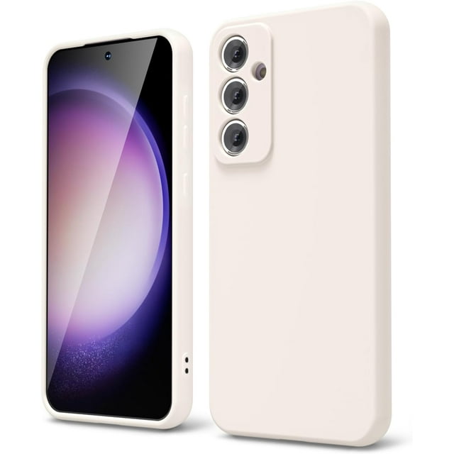 LAICAIW Silicone Case for Samsung Galaxy S23 FE, Thin Protection Rubber Original Mobile Phone Case, Soft Slim Matte TPU Camera Protection Shockproof Non-Slip Protective Case for Women Girls Beige Cr