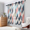 thumbnail image 2 of Yayeee Window Curtains Set of 2 for Living Room Light Filtering 63"x42", Pink Geometric, 2 of 7