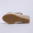 thumbnail image 5 of Womens Wedge Platform Espadrille Slide Sandals Slip On Open Toe High Heels Casual Summer Shoes Beige 7, 5 of 7