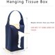 thumbnail image 5 of Paquete de 2 bolsas de tela para colgar en el asiento trasero del coche, moderna funda de piel sintética para caja de pañuelos, servilletero rectangular para coche, cocina, baño, dormitorio, hogar, of, 5 of 5
