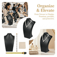thumbnail image 4 of Leather Necklace Bust Jewelry Display Stand Figure Pendant Chain Jewelry Organizer Stand, 4 of 6