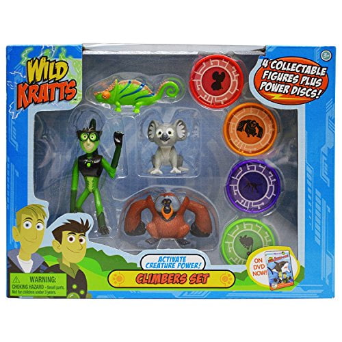 Wild Kratts Jouets - Ensemble de 4 Figurines d'Action - Activez le Pouvoir des Créatures - Grimpeurs