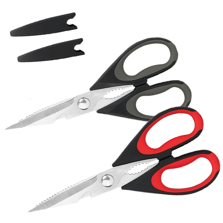 2 Pack Kitchen Scissors, Ultra-Sharp Premium Stainless Steel Heavy Duty Kitchen Shears and Multi Purpose Poultry Shears for Chicken, Poultry, Fish