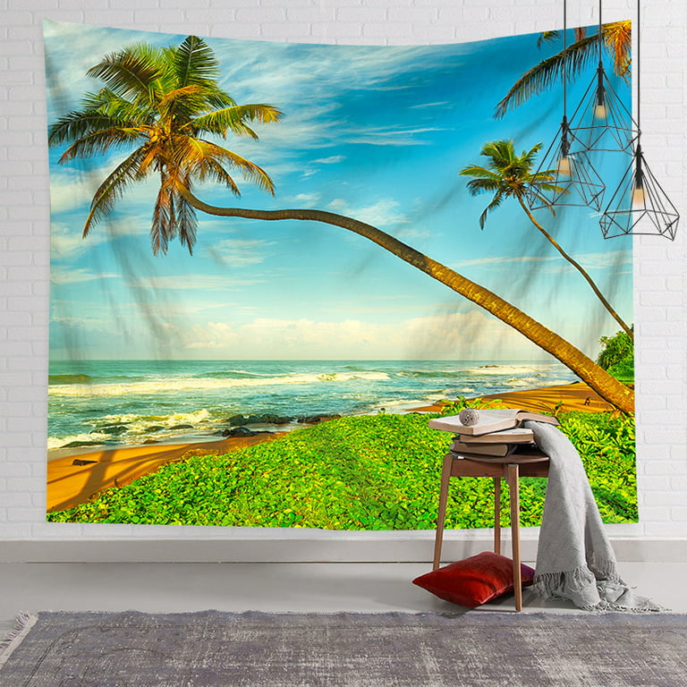 Summer Tropical Beach Backdrop Seaside Island Palm Trees
