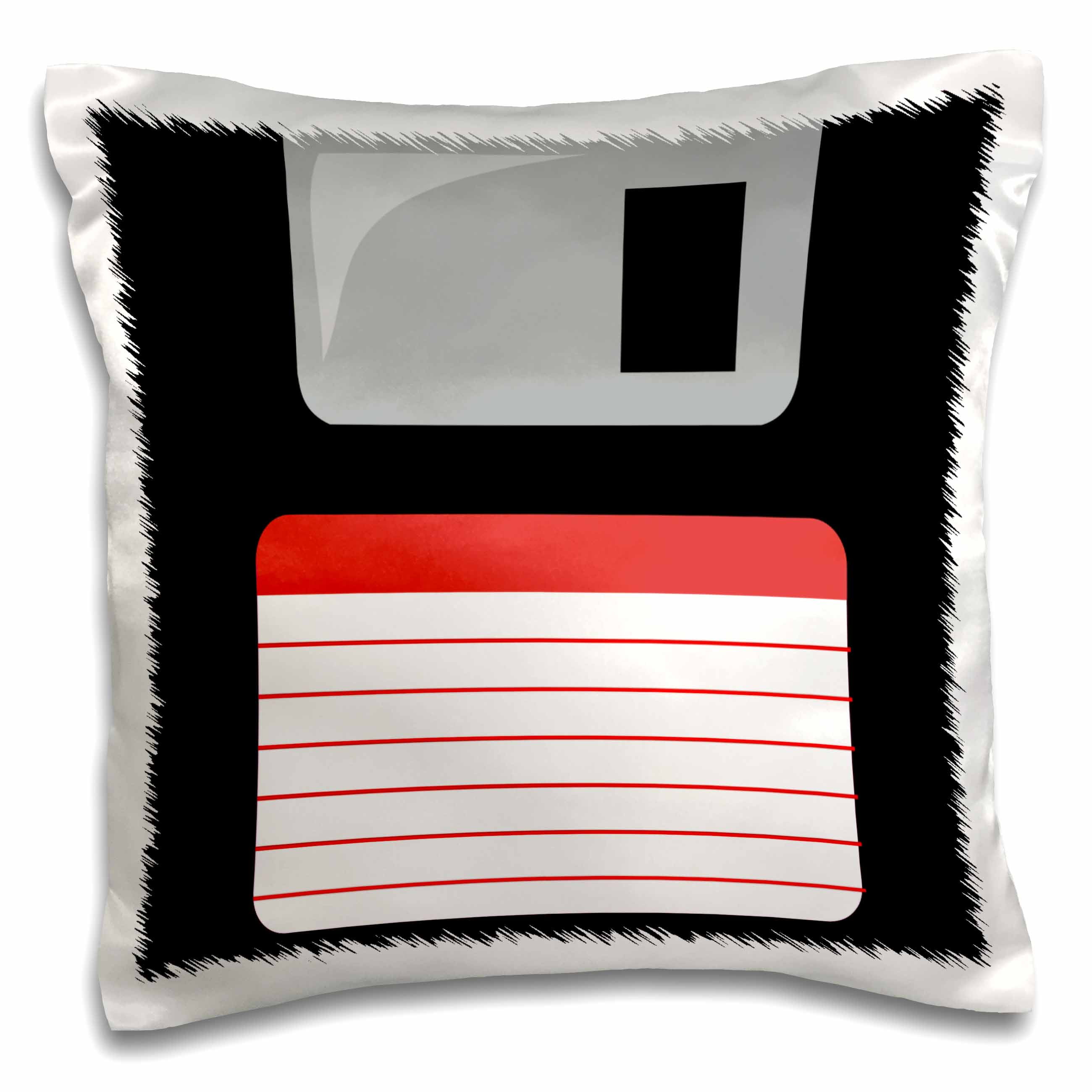 Retro 90s computer black floppy disk graphic design with red label ...
