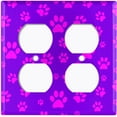 thumbnail image 3 of Metal Light Switch Plate Cover Puppy Dog Paw Prints Neon Purple DOG029, 3 of 13