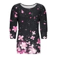 thumbnail image 7 of Yuanlook Casual Womens Tops 3/4 Length Sleeve Tees Loose Fit Crewneck T Shirts Cute Tunic Tops - Pink - XL, 7 of 7