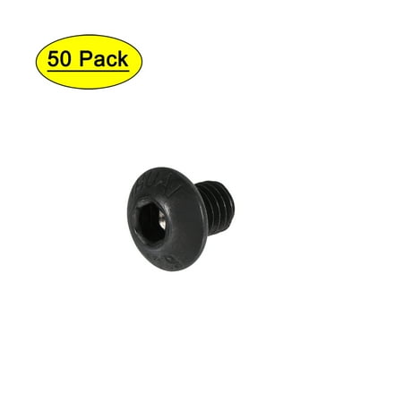 

Uxcell M5x6mm Hex Socket Bolts Carbon Steel Blackening 50 Pack