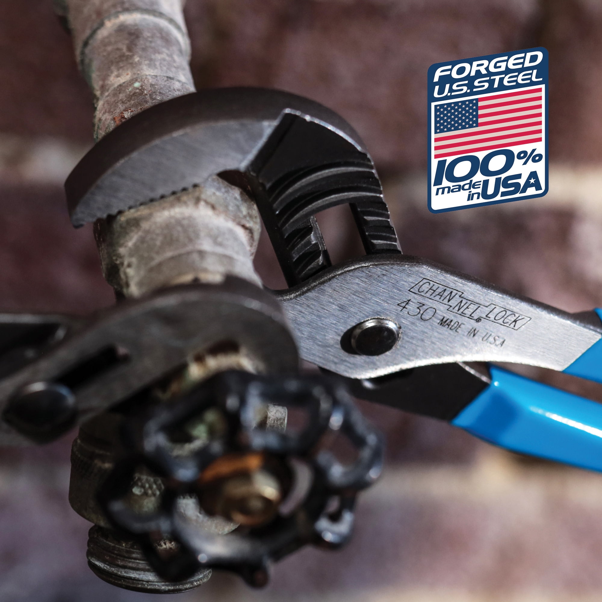 CHANNELLOCK 10-inch Straight Jaw Tongue & Groove Pliers, 2-inch Jaw Capacity, Made in USA (430)