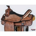 thumbnail image 5 of 15 In HILASON Western Horse Floral Ranch Roping American Leather Saddle Brown, 5 of 7