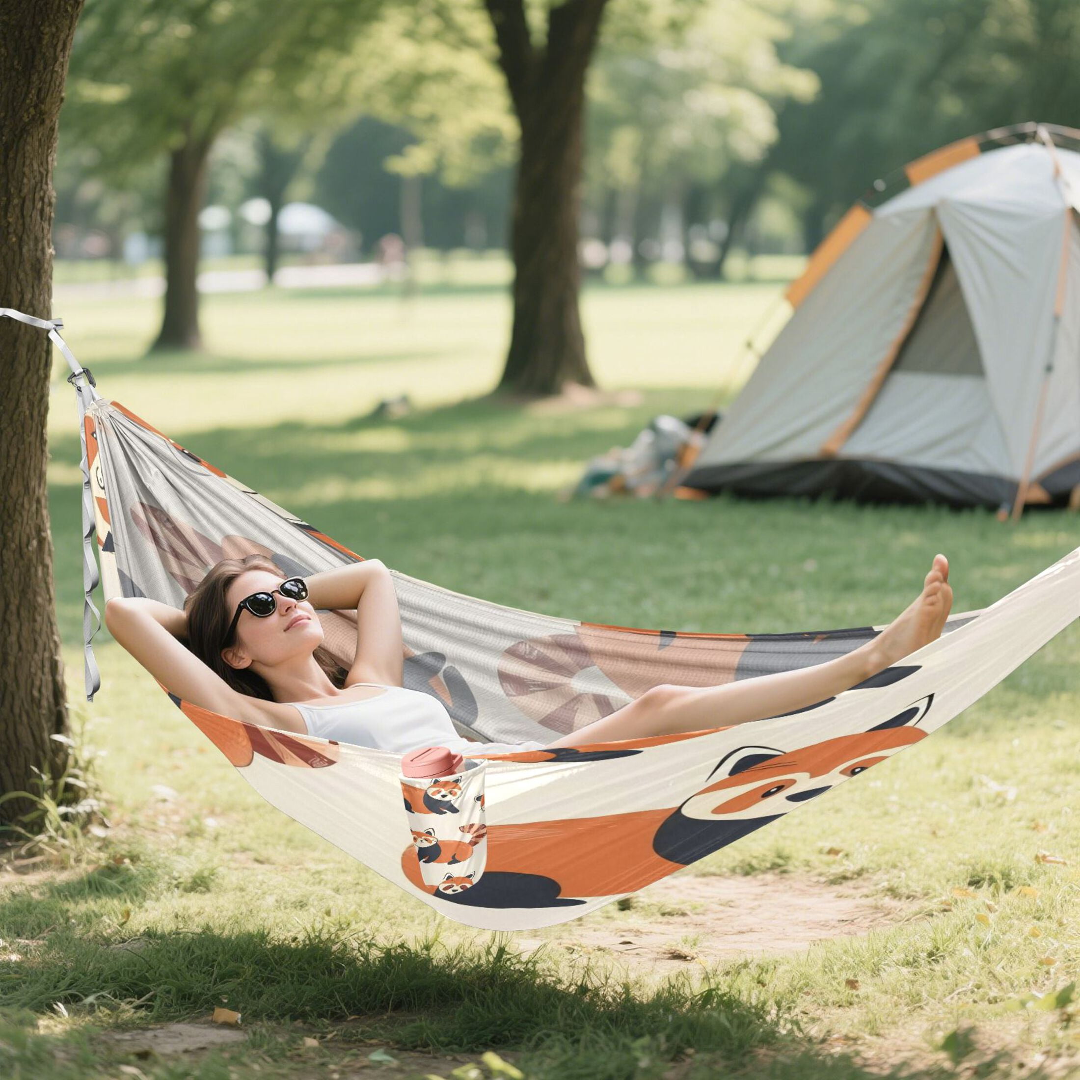 Hammock Camping Hammock Nylon Portable Hammock Travel Camping Hammock Orange Civet