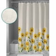 thumbnail image 3 of Shower Curtain Bathroom Set Yellow Daisy Watercolor Flower Waterproof Fabric Shower Curtains with Grommets&Hooks Country Leaves Retro Linen Privacy Bath Curtain for Bathtub 36x72in, 3 of 7