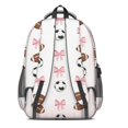 thumbnail image 3 of Football and Rugby Pink Pattern Backpack for School, Cute School Bag with Adjustable Shoulder Straps and Padded Back, 16.9"x12.6"x5.9", 3 of 5