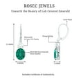 thumbnail image 6 of Womens Emerald Drop Earrings with Moissanite - 8X10 mm Oval Shape Lab Grown Emerald, 18K Yellow Gold, 6 of 7