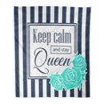 thumbnail image 1 of ASHLEIGH Flannel Throw Blanket Pink Antique Keep Calm and Stay Queen Blue Rose Soft for Bed Sofa and Couch 50x60 Inches, 1 of 1