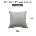 thumbnail image 2 of CJC Outdoor Throw Pillow Covers Waterproof 2 Pack Square Cushion Cases for Patio, Couch, Tent, Garden, Beach and Sofa, 18" x 18", Gray, 2 of 9