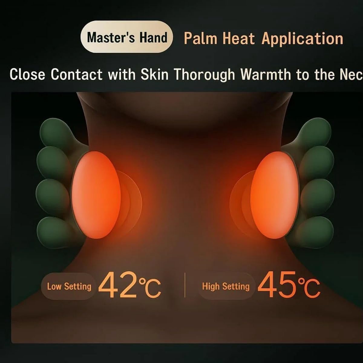Siasoo Neck Massager, Bionic Heated Deep Tissue Back Massager with 4D Kneading and Simulated Hand Design, Wireless Portable Neck and Shoulder Massager for Pain Relief and Relaxation