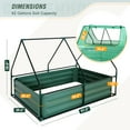 thumbnail image 7 of EAGLE PEAK  4x3x1 ft Outdoor Galvanized Steel Raised Garden Bed with Greenhouse 2 Zippered Windows, Planter Kit Box,Green, 7 of 7