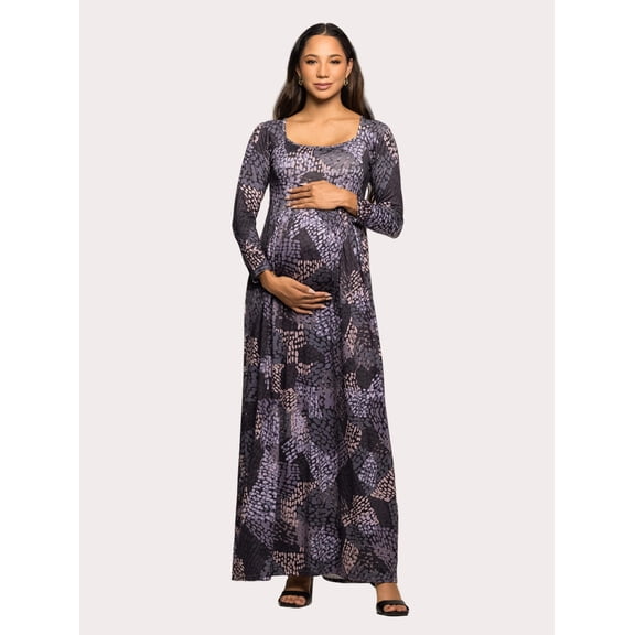 Maternity Abstract Empire Waist Maxi Dress