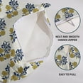 thumbnail image 6 of Navy Blue Yellow Floral Block Print Pillow Covers 18x18 Set of 2 Chinoiserie Flower Leaves Outdoor Decorative Throw Pillows Farmhouse Pillowcases Linen Cushion Case Decor for Home Sofa Couch Bed, 6 of 6