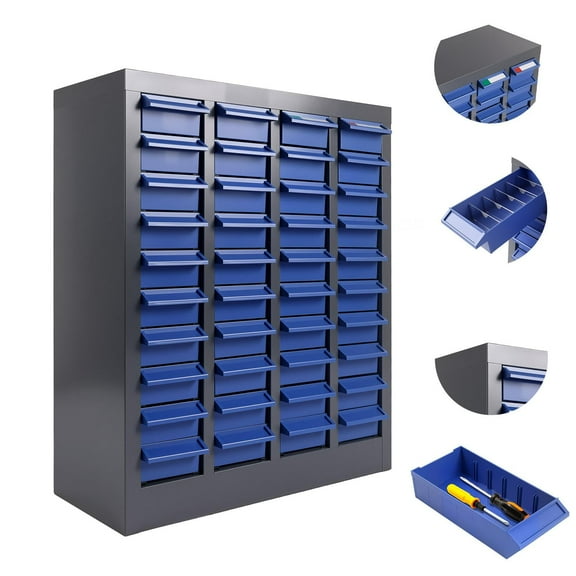 40-Drawer Parts Storage Cabinet - 11*24*27in Hardware Organizer, ASB Material, Tool Storage with 40 Independent Boxes and Anti-Drop Design for Efficient Classification, Blue