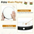 thumbnail image 4 of Uxcell 2 Pcs Hand Drum Music Percussion 10 Inch & 8 Inch Wood Frame Drum Set with Drum Stick Musical Instrument for Musical Education Home Party Performance Supplies (Black), 4 of 6