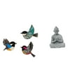 thumbnail image 1 of Arte De Pared De Pájaro De Madera Y Estatua De Buda Mono, Fusión De Decoración Para Jardín, Estudio, Sala, Granja, Hotel, Patio, Escultura única., 1 of 8