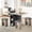 Grey, variant on MIERES Folding Dining Table Set for 4, Dinner Table with 4 Leather Chairs and Shelves, Space Saving Foldable Dining Table with 6 Wheels, Kitchen Table for Small Spaces (Grey)