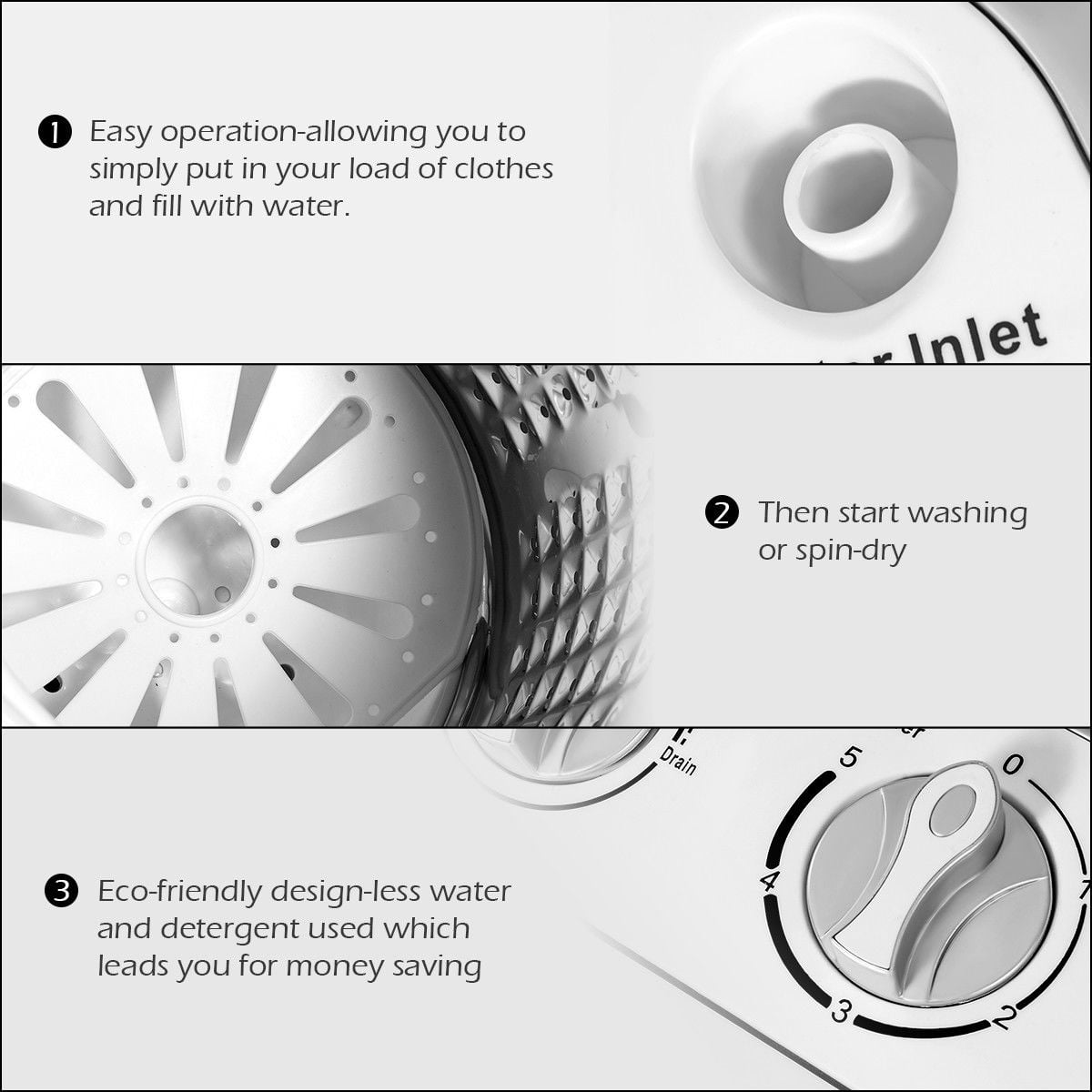 Gymax 8lbs Compact Mini Twin Tub Washing Machine Washer Spinner