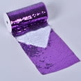thumbnail image 5 of Yama Ribbon, 5-3/8inch Reverse Sequin Ribbon Purple/White, 3 feet, 5 of 8
