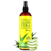 Organic Aloe Vera Spray for Body & Hair - From Freshly Cut Aloe Plant - Extra Strong - Easy to Apply - No Thickeners So It Absorbs Rapidly With No Sticky Residue - Made in USA (Big 12 fl oz)