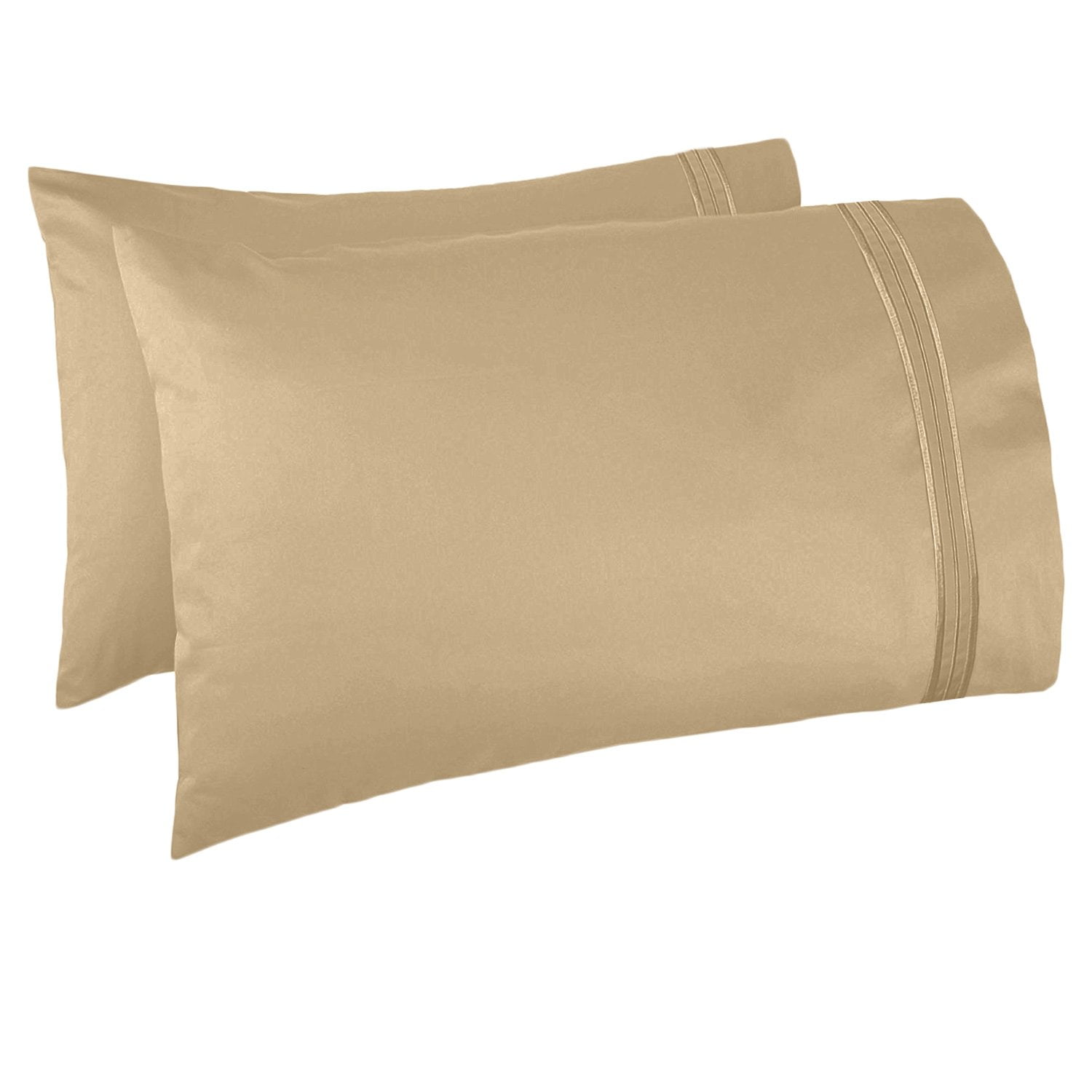 Clara Clark 6 Piece 1800 Microfiber Collection Bed Sheet Set, Deep Pockets Fitted Sheet, Full, Camel Gold