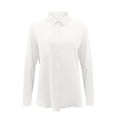 thumbnail image 3 of QLEICOM Blouses for Women Casual V Neck Solid Color Womens Long Sleeve Button Down Tops Cotton Shirts, Summer Career Blouses & Button-Down Shirts, Cardigan Tops S-2XL, 3 of 6