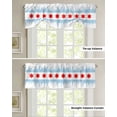 thumbnail image 4 of Tie Up Valance Curtain for Kitchen,Abstract Geometric Red Star Rod Pocket Short Curtains Adjustable Tie-Up Shade Valances,Building Silhouette Ombre Blue Window Treatment for Bathroom Living Room, 4 of 8