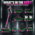 thumbnail image 3 of Cordless Vacuum Cleaner, Powerful Suction 600W Stick Vacuum, 70Min Runtime, Anti-Tangle, Lightweight Handheld Vacuum for Pet Hair Carpet Hardwood Floors, 3 of 13