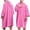 Pink, variant on HOOMEUMY Men Fleece Night Robe Casual Hooded Pocket Zipper Long Sleeves Bathrobe Night Robe for Comfortable and Warmth