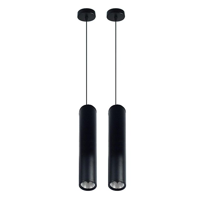 Foco Led Cob blanco cálido negro, tubo largo, luz cilíndrica