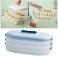thumbnail image 3 of Contenedor apilable de 3 niveles para congelar alimentos, ideal para dumplings y cereales. azul, 3 of 9