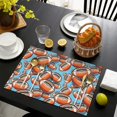 thumbnail image 3 of Football Sticker Pattern Summer Placemats Table Placemats Set Of 6-Linen Kitchen Washable Placemats Table Mats 11.8"x17.7"Non-Slip Heat Resistant, 3 of 5