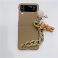 thumbnail image 1 of Cute Bear Pendant Phone Case Compatible Samsung Galaxy Z Flip 3 With Wrist Strap Bracelet, 1 of 1