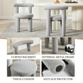 thumbnail image 4 of Boucle Dining Chairs Set of 6, Mid Morden Century Chairs with Curved Back Round Upholstered Round Dining Chairs, Armless,for Bedroom Kitchen and Dining Living Reading Room Reception, Grey, 4 of 9