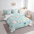 thumbnail image 3 of Homewish Lovely Cat 7 Pieces Bedding Comforter Set,Cute Cartoon Kitten Full Bedding Set,Pet Lovers Fitted Sheet Flat Sheet For Men Women,Luxury Bedroom Decor Reversible, 3 of 8