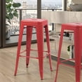 thumbnail image 6 of Lacoo Indoor-Outdoor 30'' Modern Tolix Style Metal Backless Light Weight Bar Stools with Square Seat, Red, 6 of 7