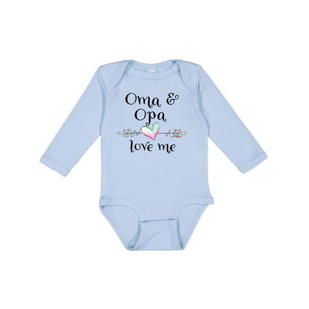 

Inktastic Oma and Opa Love Me- Heart Grandchild Gift Baby Boy or Baby Girl Long Sleeve Bodysuit