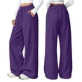 thumbnail image 7 of Jaunzuar Sweatpants Women Solid Color Elastic Waist Drawstring Workout Pants Running Gym Casual Pants with Pockets XL, 7 of 7