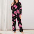thumbnail image 2 of Balery Girl Butterfly Conjunto de Pijama con Estampado para Mujer, Conjunto de Dos Piezas con Manga Larga, Ropa de Dormir Suave con Bolsillos, Pijamas Cómodos-Medium, 2 of 7