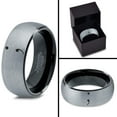 thumbnail image 4 of Tungsten Semicolon Punctuation Mark Symbol Band Ring 8mm Men Women Comfort Fit Black Dome Brushed Gray Polished, 4 of 4