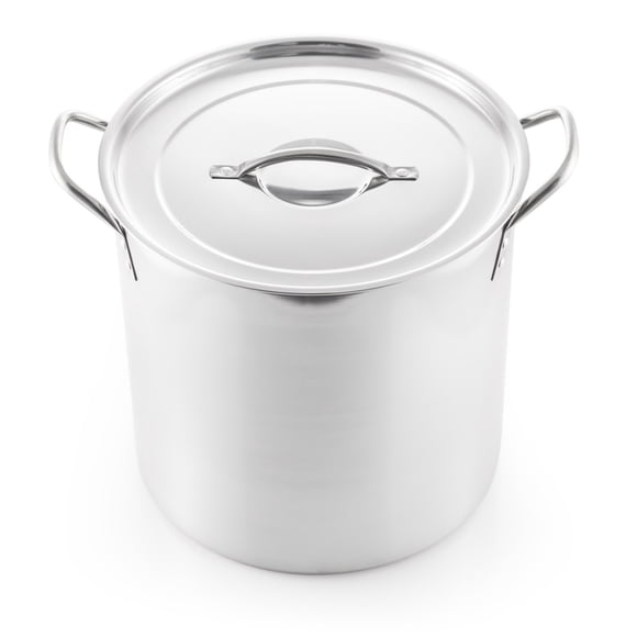 Olla grande McSunley de acero inoxidable 15L plateada