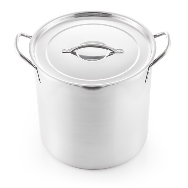 Olla grande McSunley de acero inoxidable 15L plateada