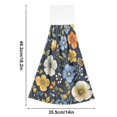 thumbnail image 6 of Yayeee Kitchen Hanging Hand Towels Set of 2 with Loop Bathroom Absorbent Tie Towel, Navy Floral Pattern, 6 of 7